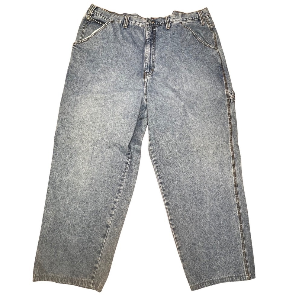 Vintage Arizona Loose Fit Carpenter Jeans Light Wash Denim Men 46x37 Y2K